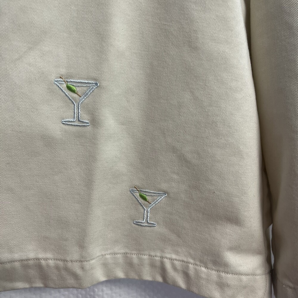Barry Bricken‎ Men’s Beige Martini Embroidered Chino Shorts 38 Preppy Classic